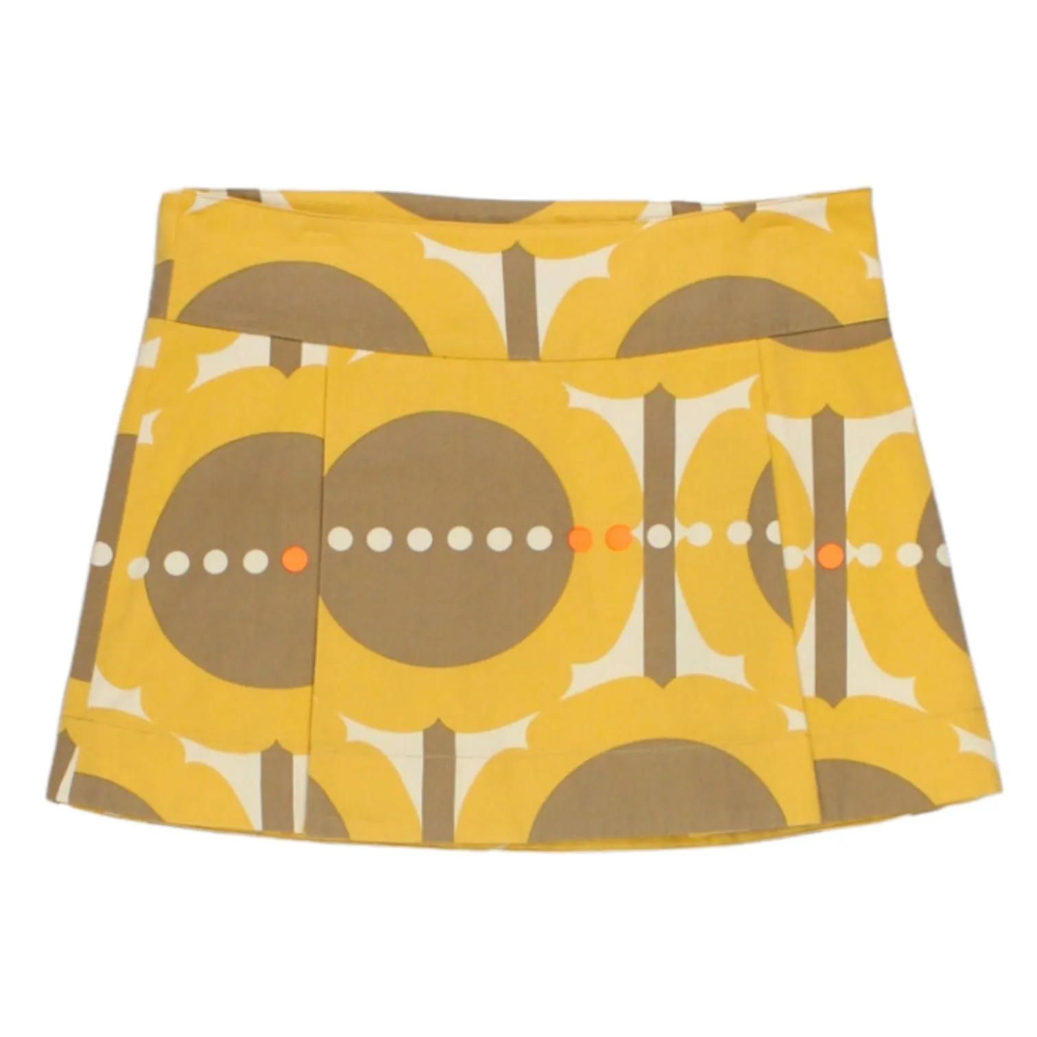 Orla Kiely Orange Sateen Mini Skirt