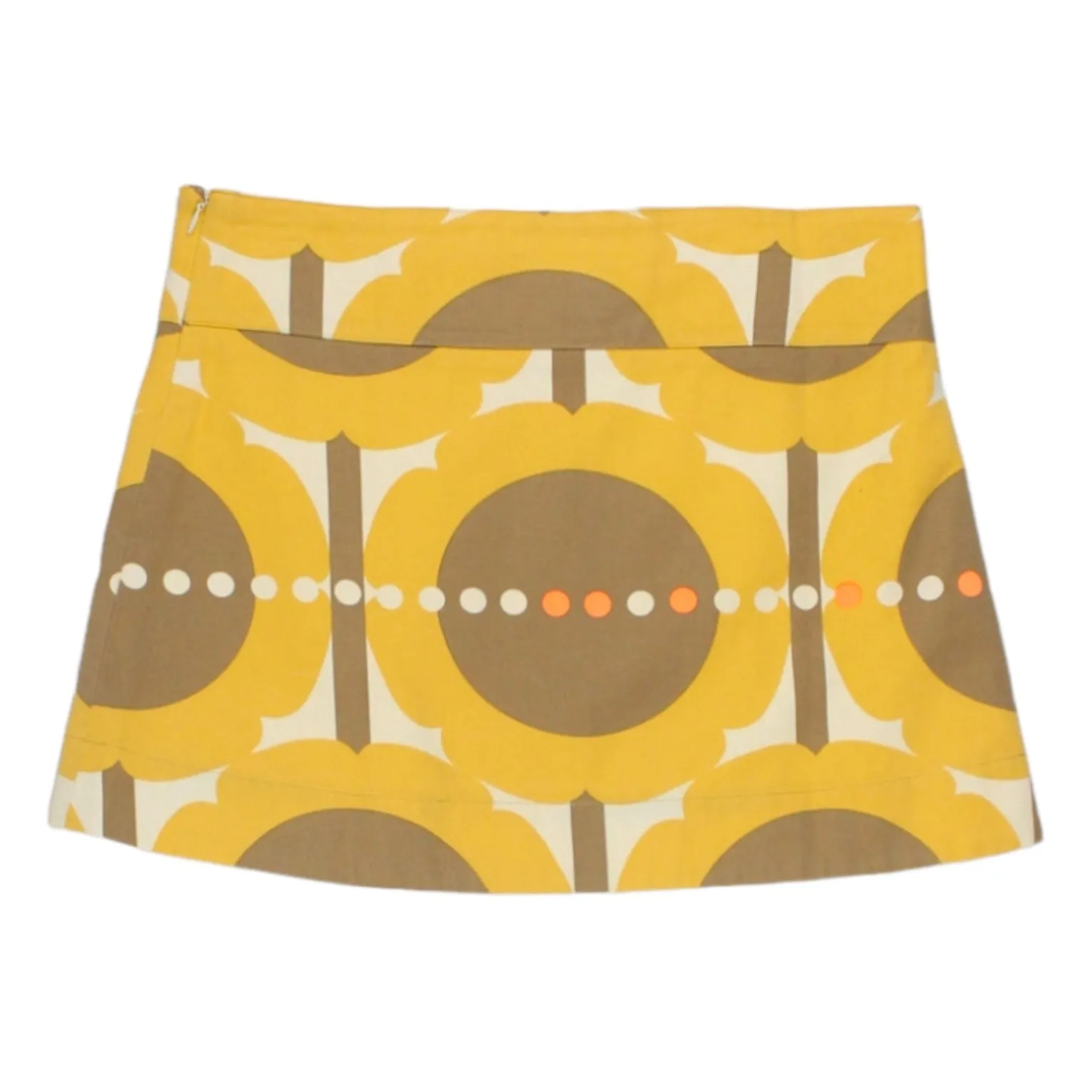 Orla Kiely Orange Sateen Mini Skirt