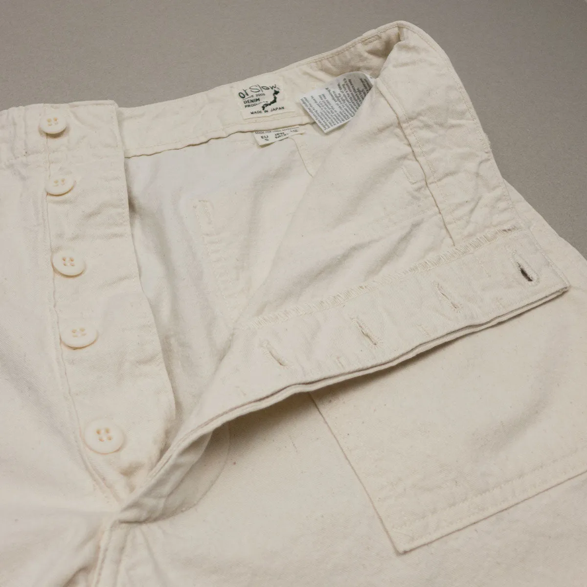 orSlow - Summer Fatigue Pants - Ecru Original Napped Twill