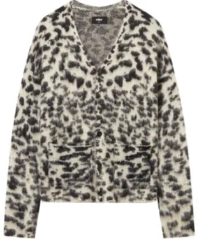 OTHER UK Women's Neutrals Brush Knit Leopard Cardigan