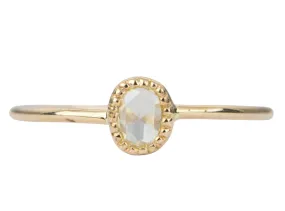 Oval Rose Cut Diamond 14K Yellow Gold Ring AD2353