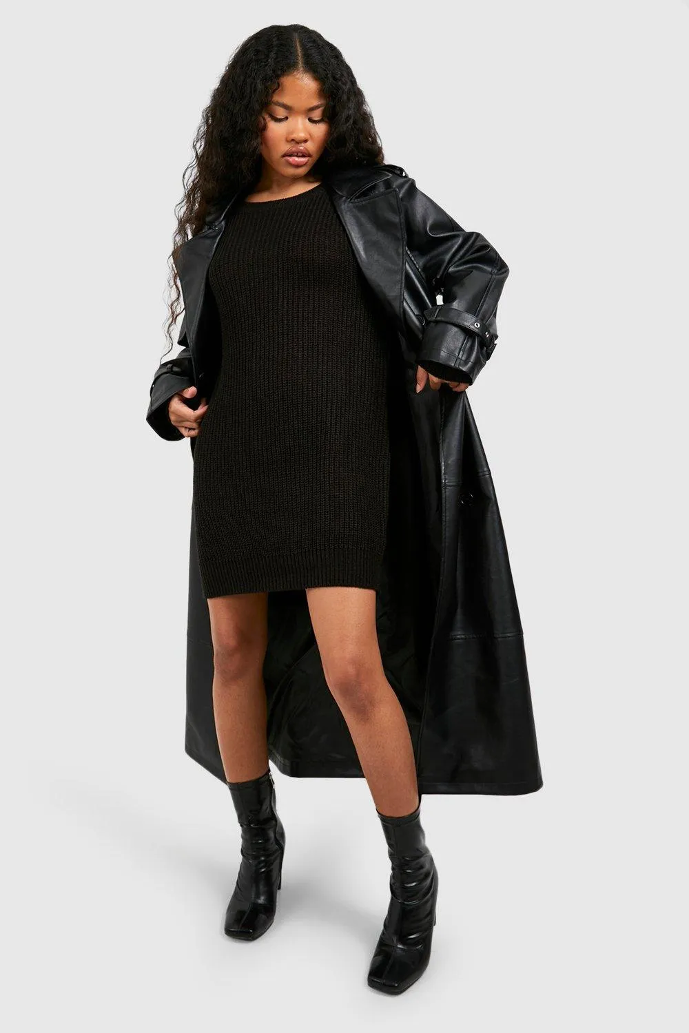 Petite Crew Neck Sweater Dress