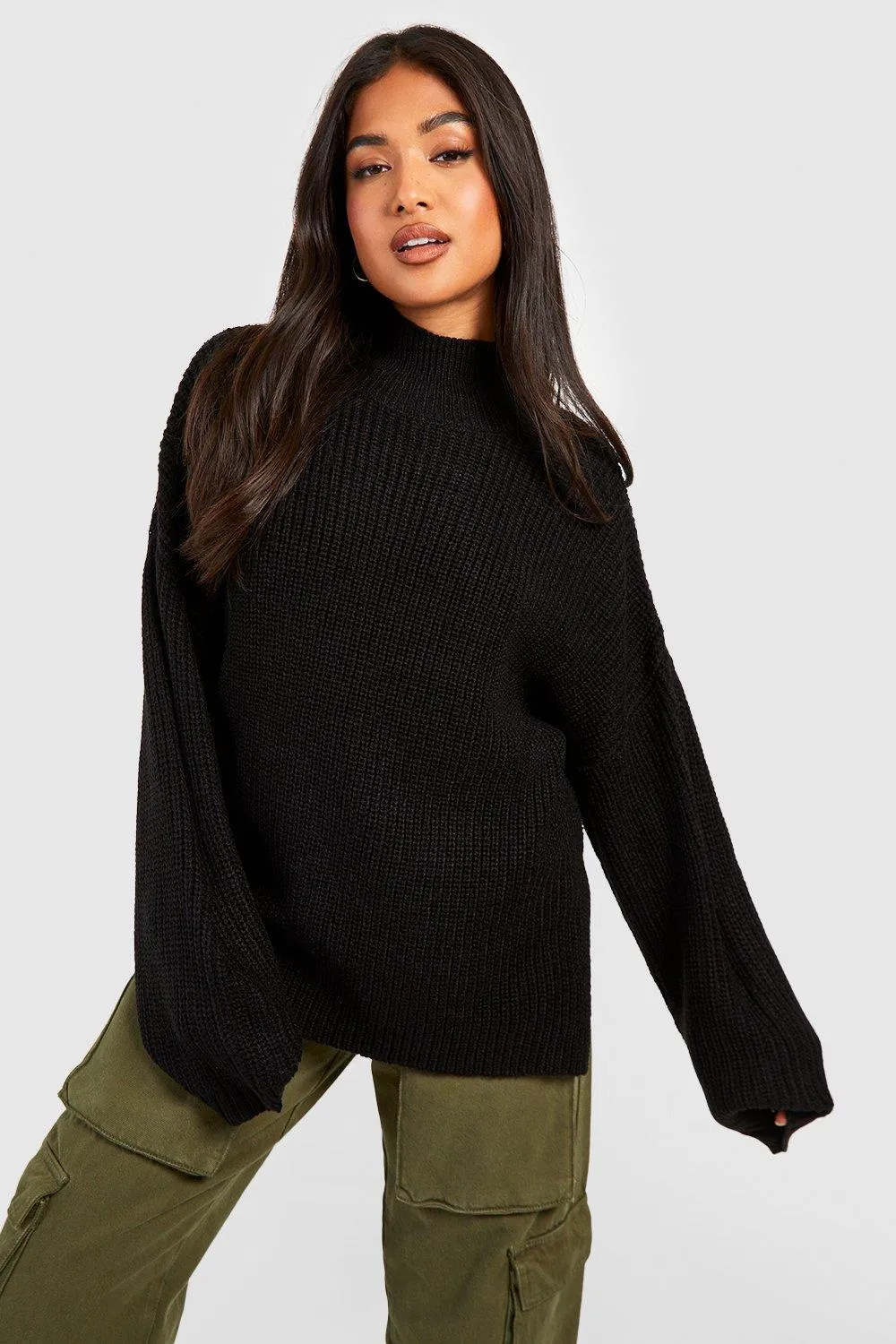 Petite Turtle Neck Oversized Sweater