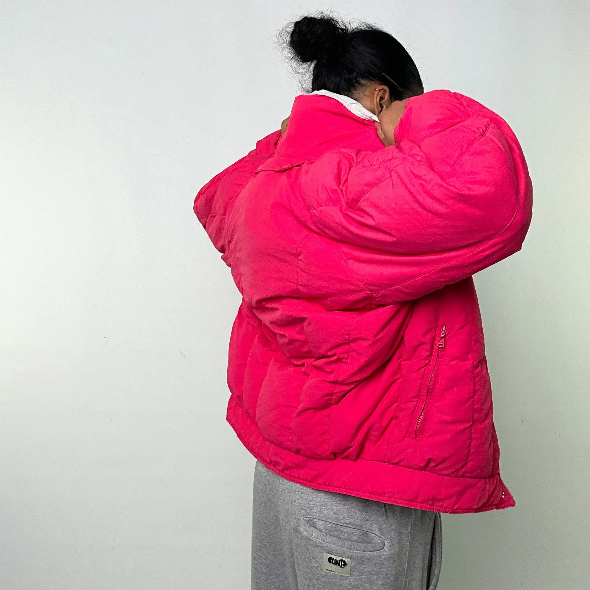 Pink 80s Ellesse Puffer Jacket Coat (L)