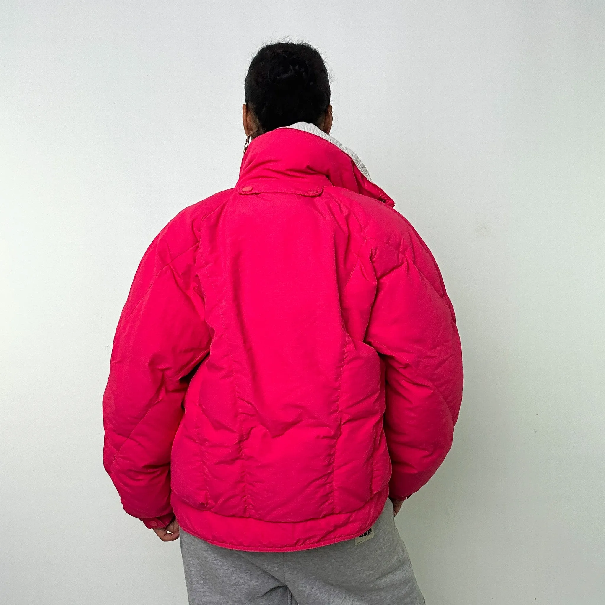 Pink 80s Ellesse Puffer Jacket Coat (L)