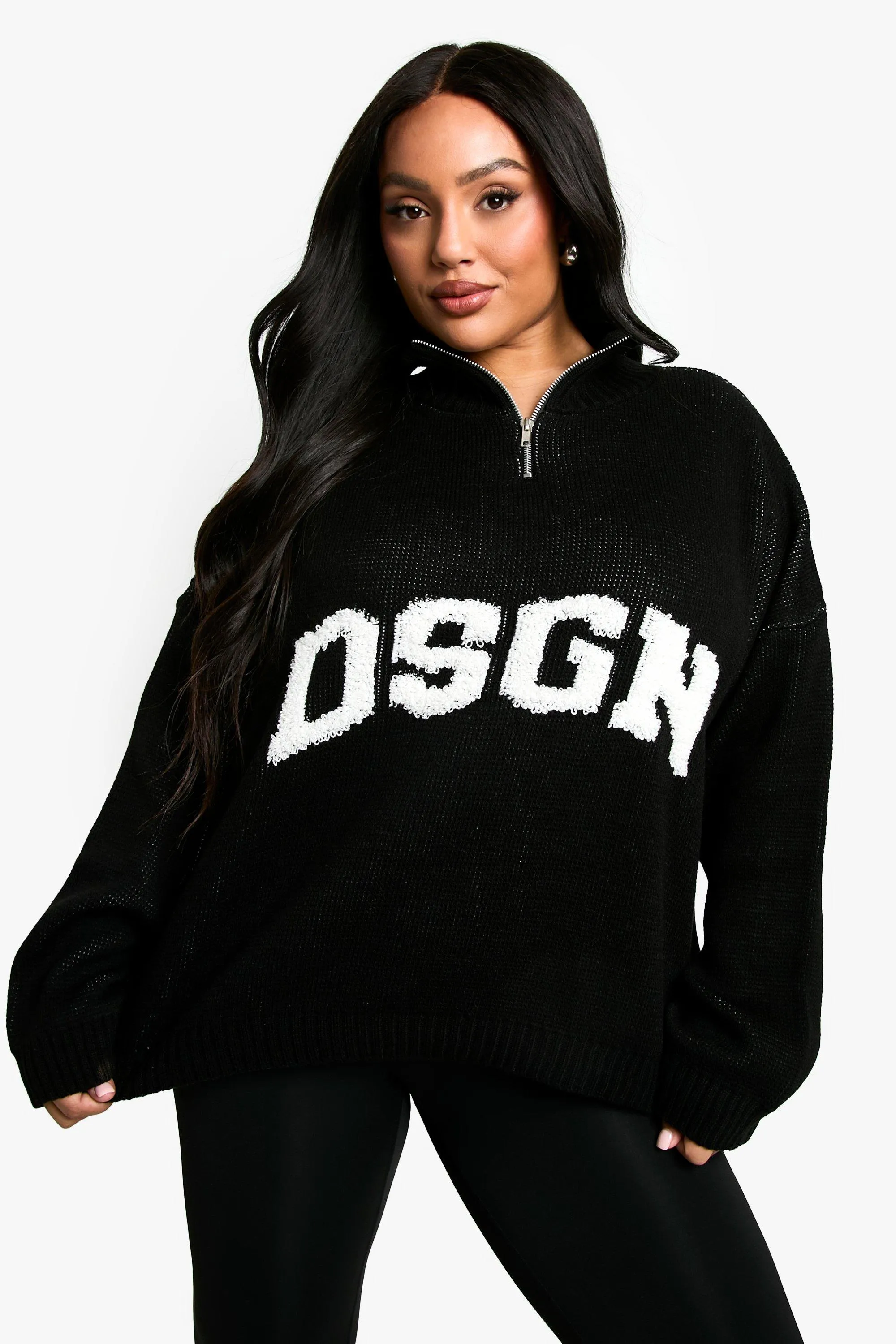 Plus Dsgn Half Zip Sweater