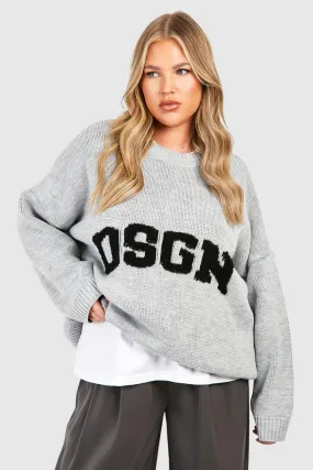 Plus Dsgn Knitted Crew Neck Sweater