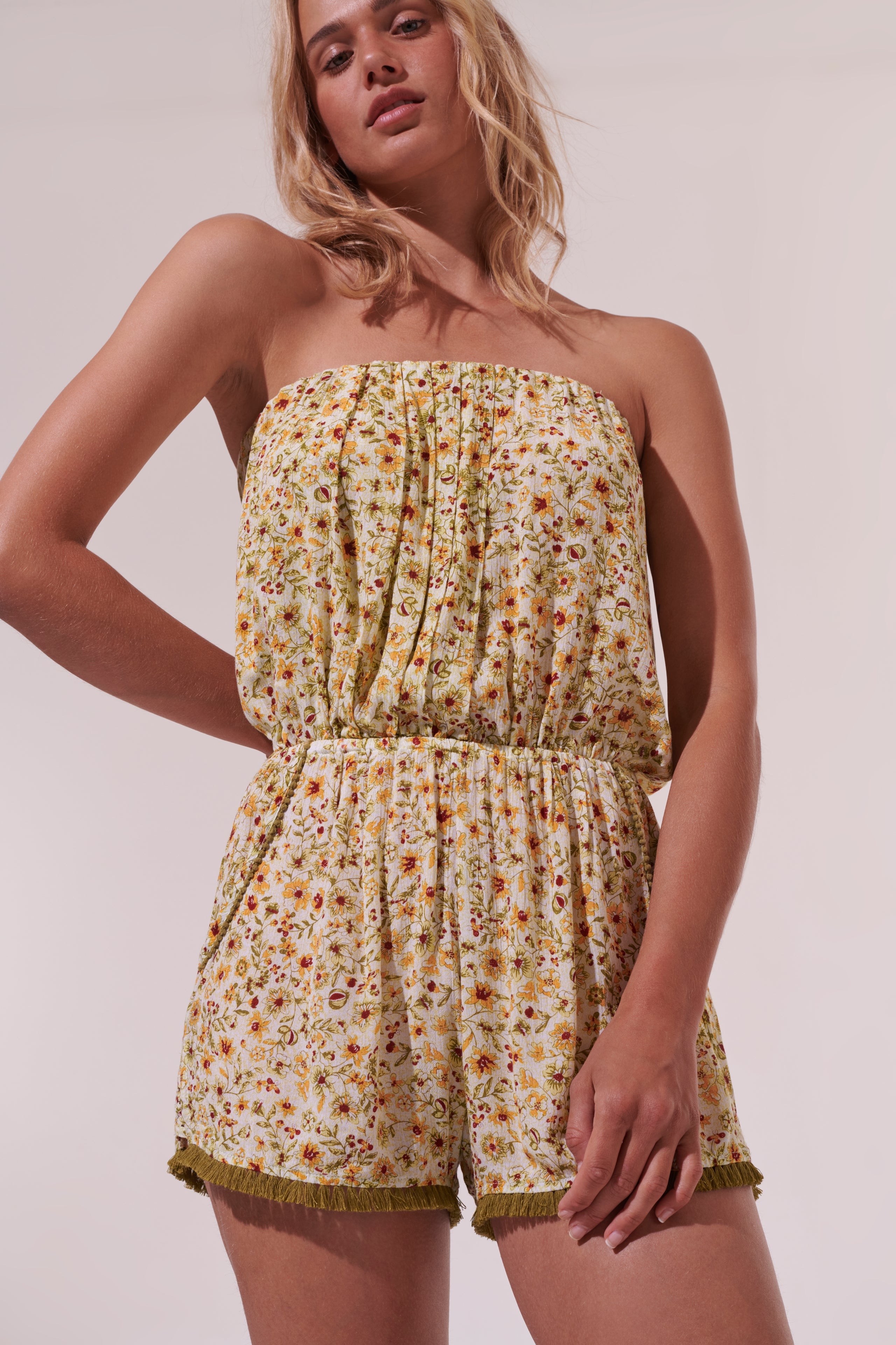 Poupette St Barth - Short Jumpsuit Ambra - Green Magnolia