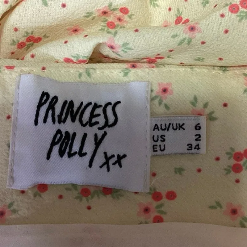 Princess Polly Lily Yellow Floral Print 2 Piece Crop Top & Skirt Matching Set 2