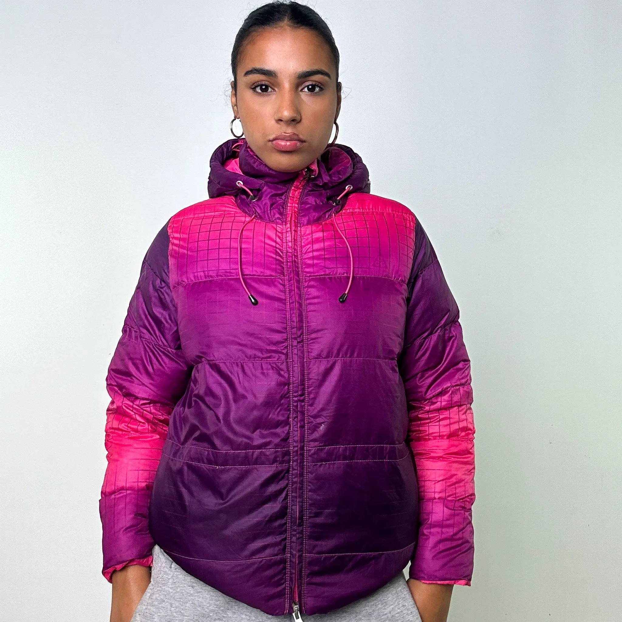 PURPLE Y2KS NIKE / PINK ACG PUFFER JACKET COAT (