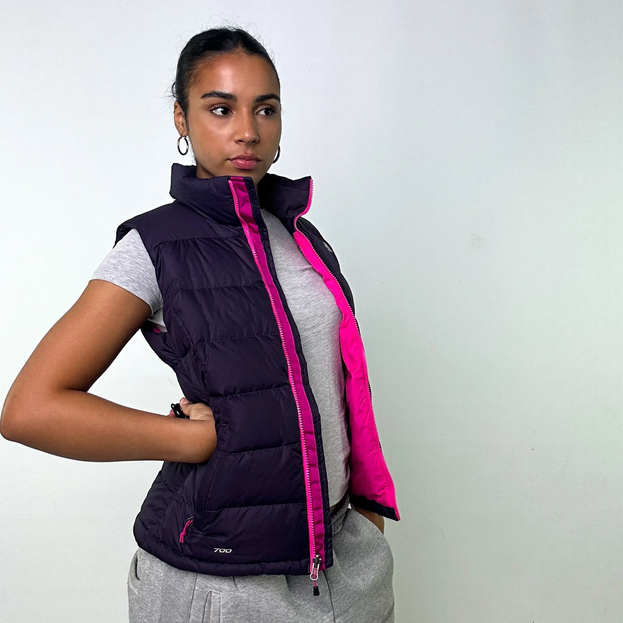 Purple y2ks The North Face 700 Series Puffer Jacket Coat Gilet (S)