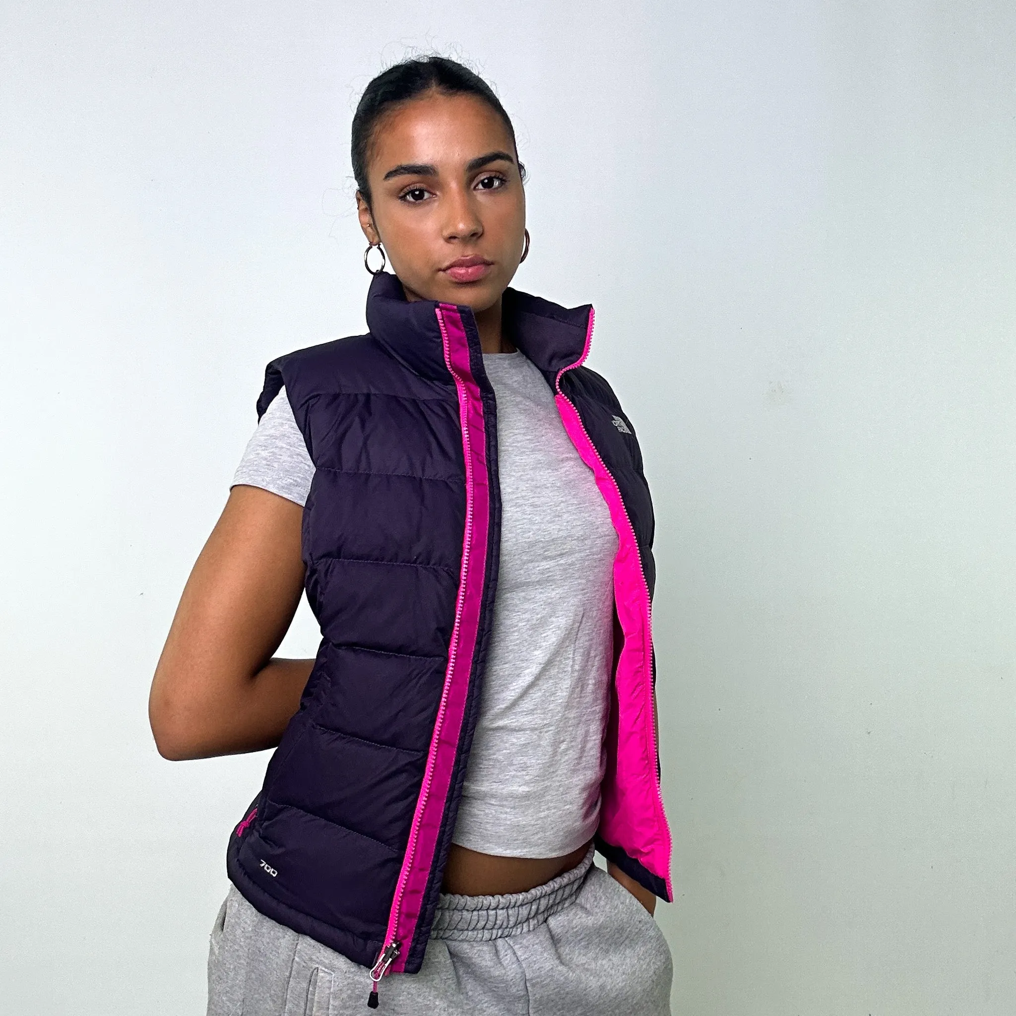 Purple y2ks The North Face 700 Series Puffer Jacket Coat Gilet (S)