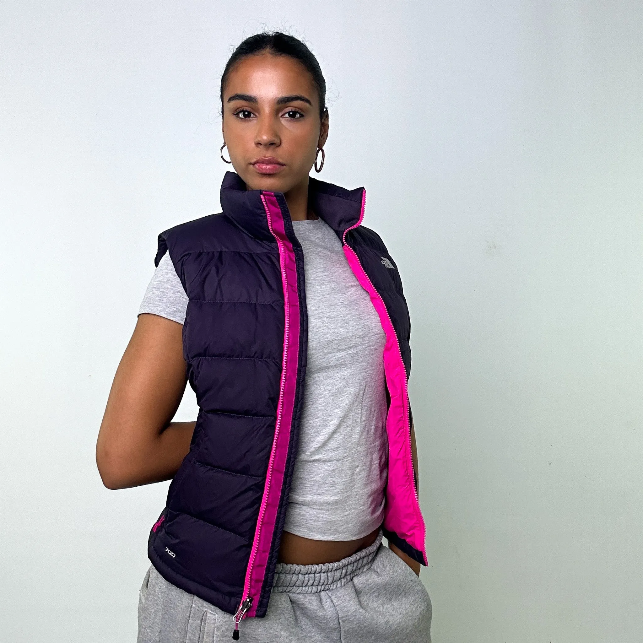 Purple y2ks The North Face 700 Series Puffer Jacket Coat Gilet (S)