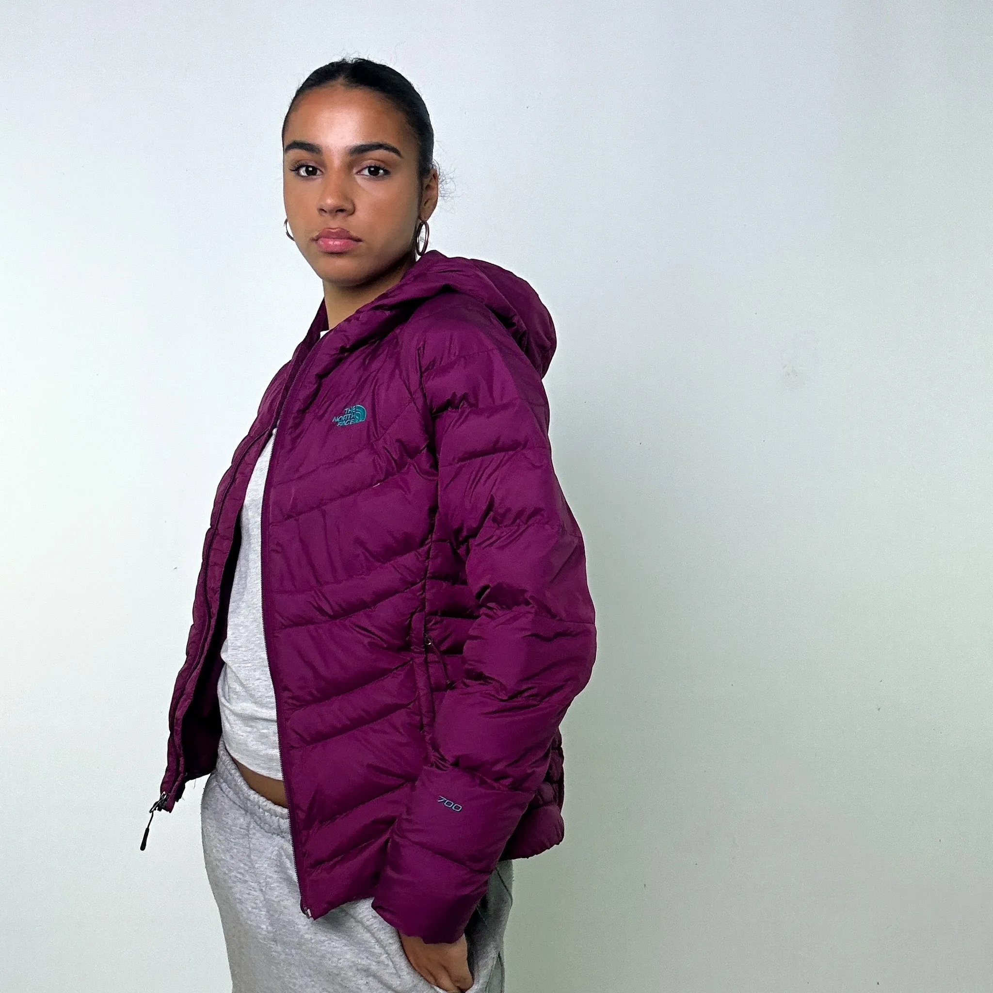 Purple y2ks The North Face Puffer Jacket Coat (L)