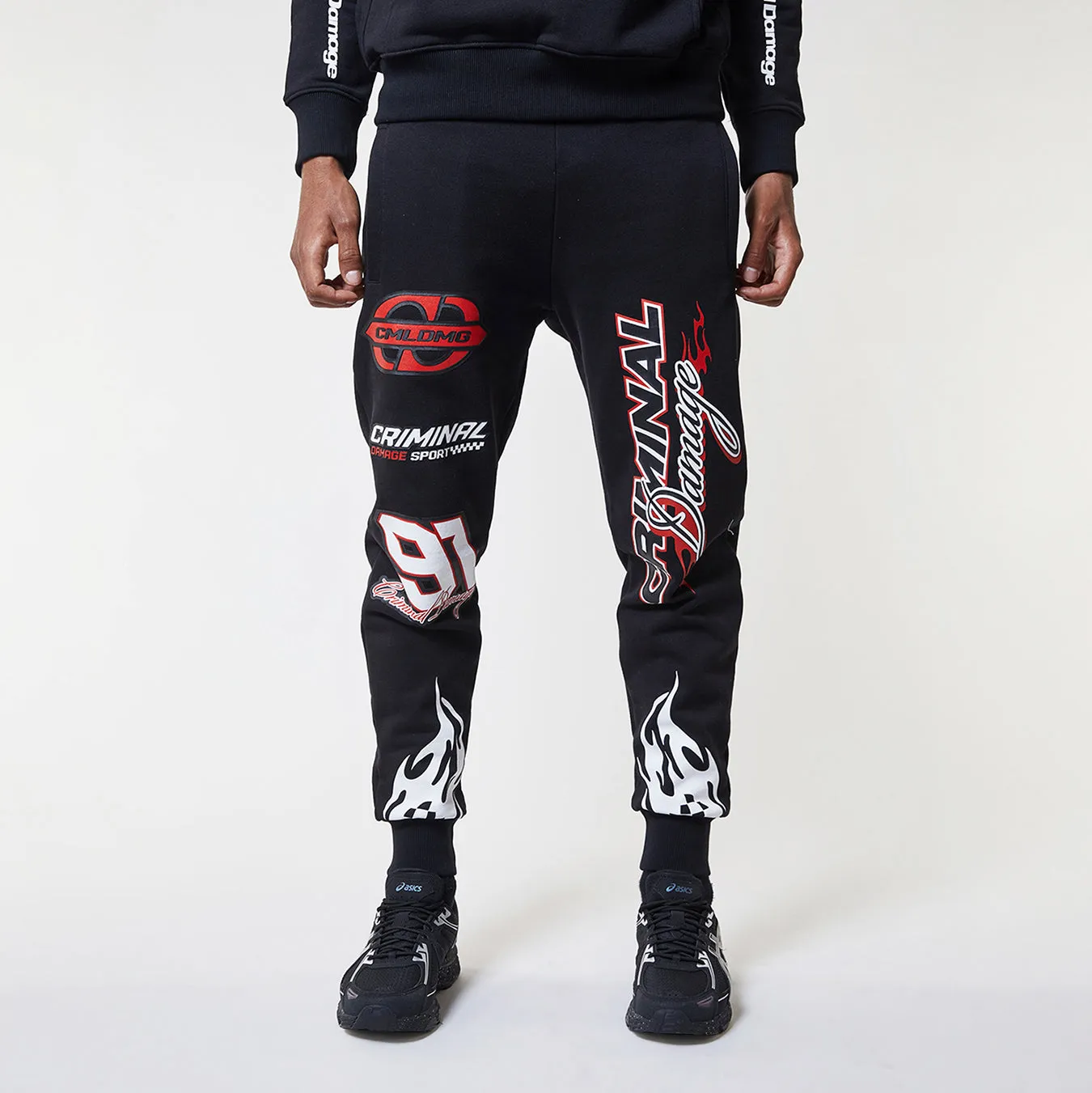 RACER BADGE JOGGER - BLACK