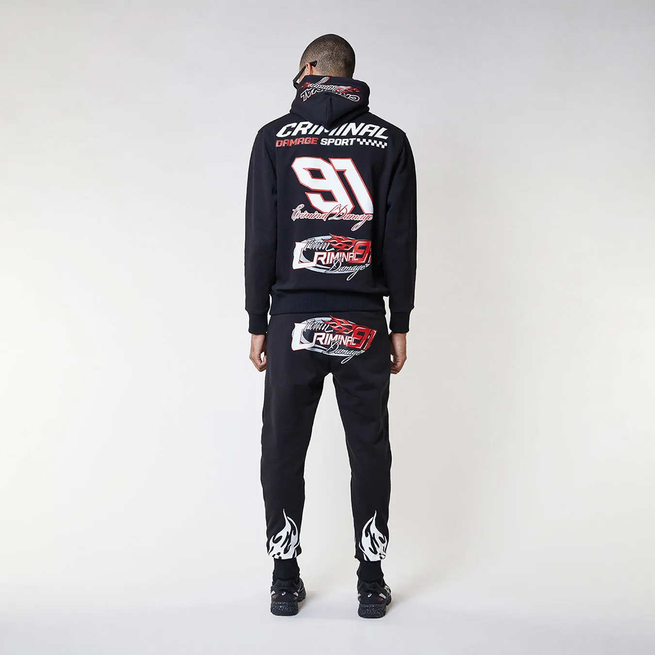 RACER BADGE JOGGER - BLACK