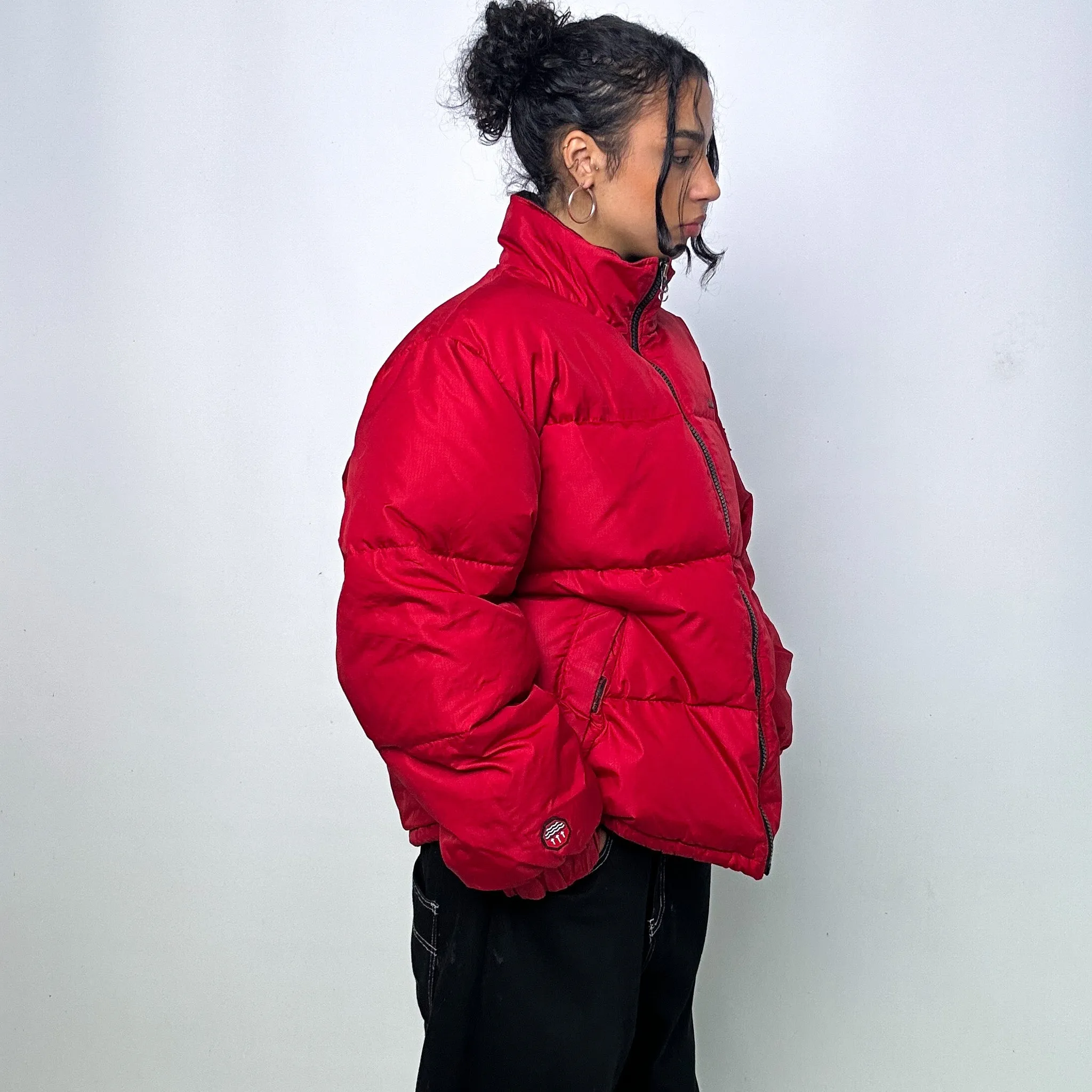 Red 90s Tommy Hilfiger Puffer Jacket Coat (L)