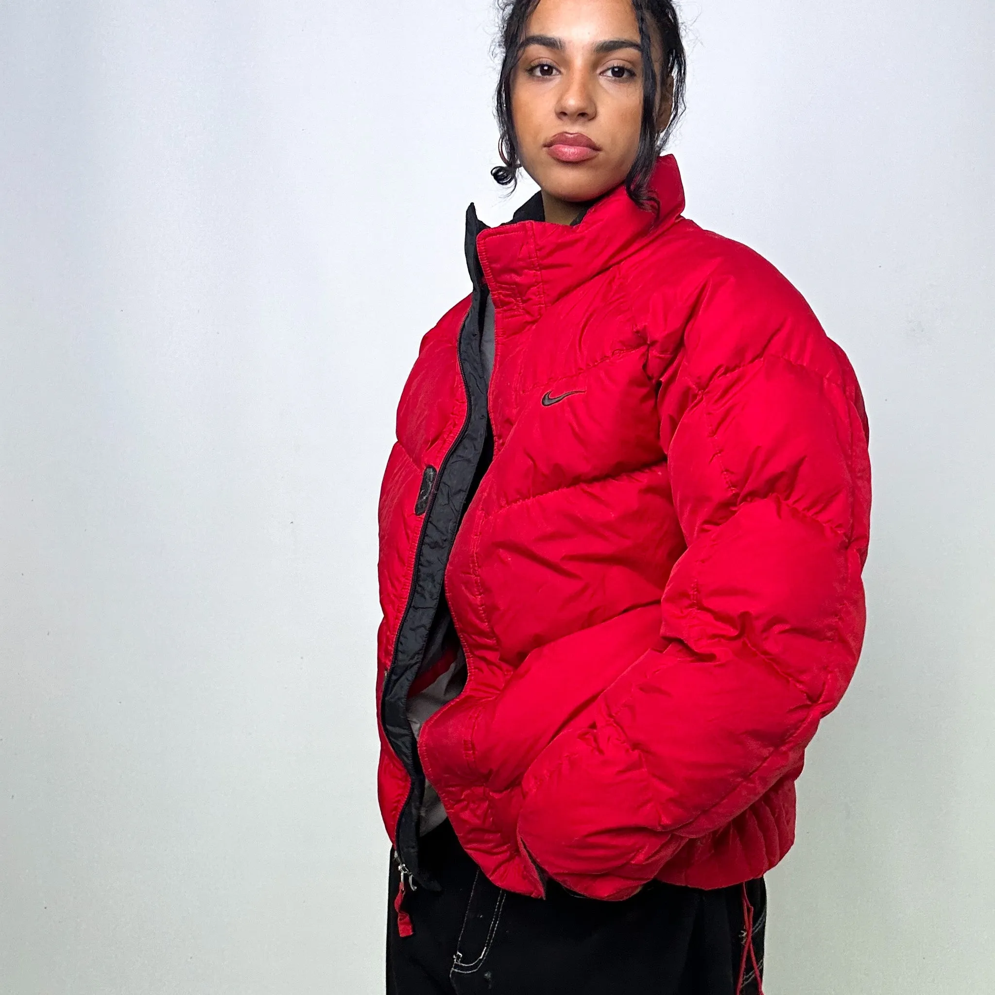 Red y2ks NIKE Puffer Jacket Coat (L)