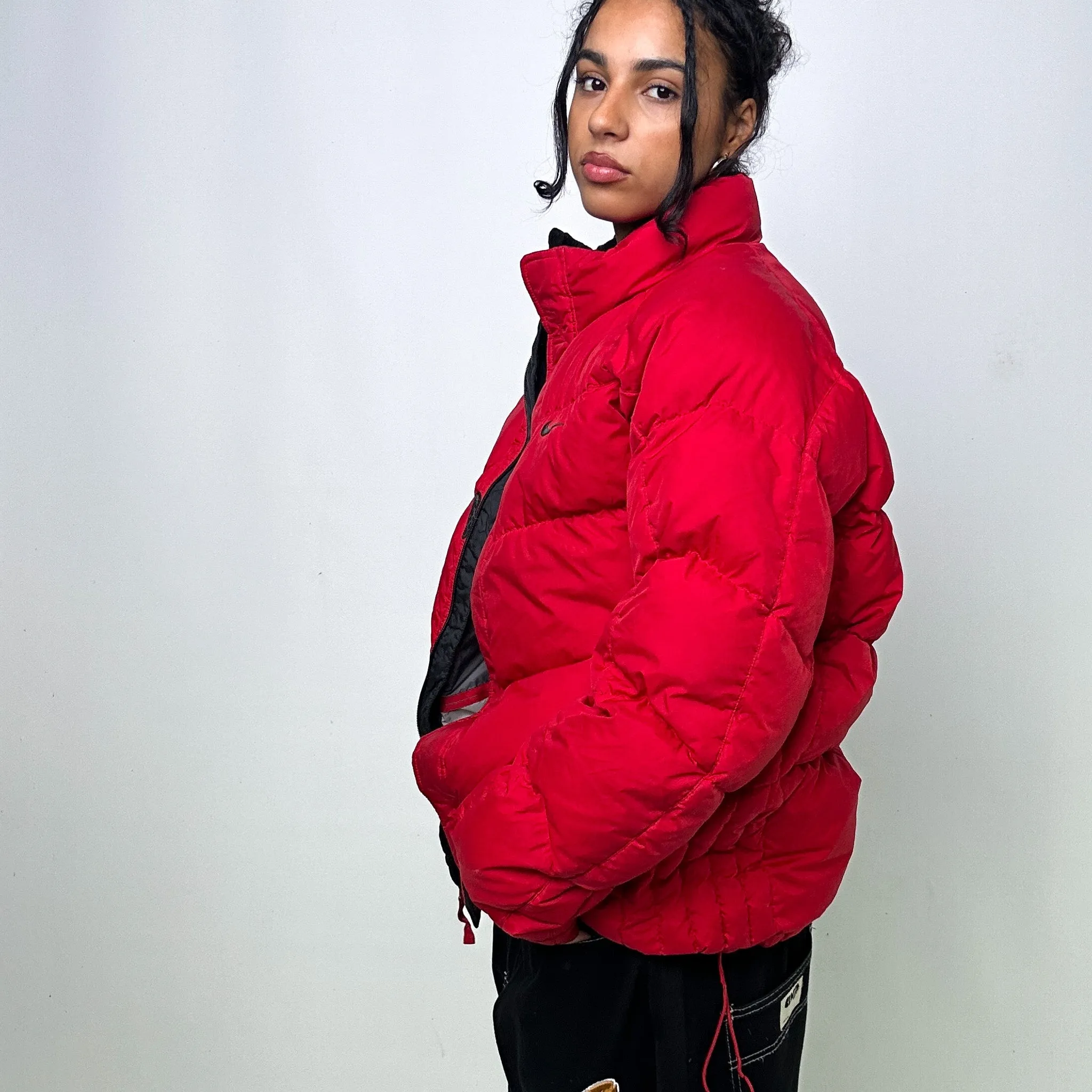 Red y2ks NIKE Puffer Jacket Coat (L)