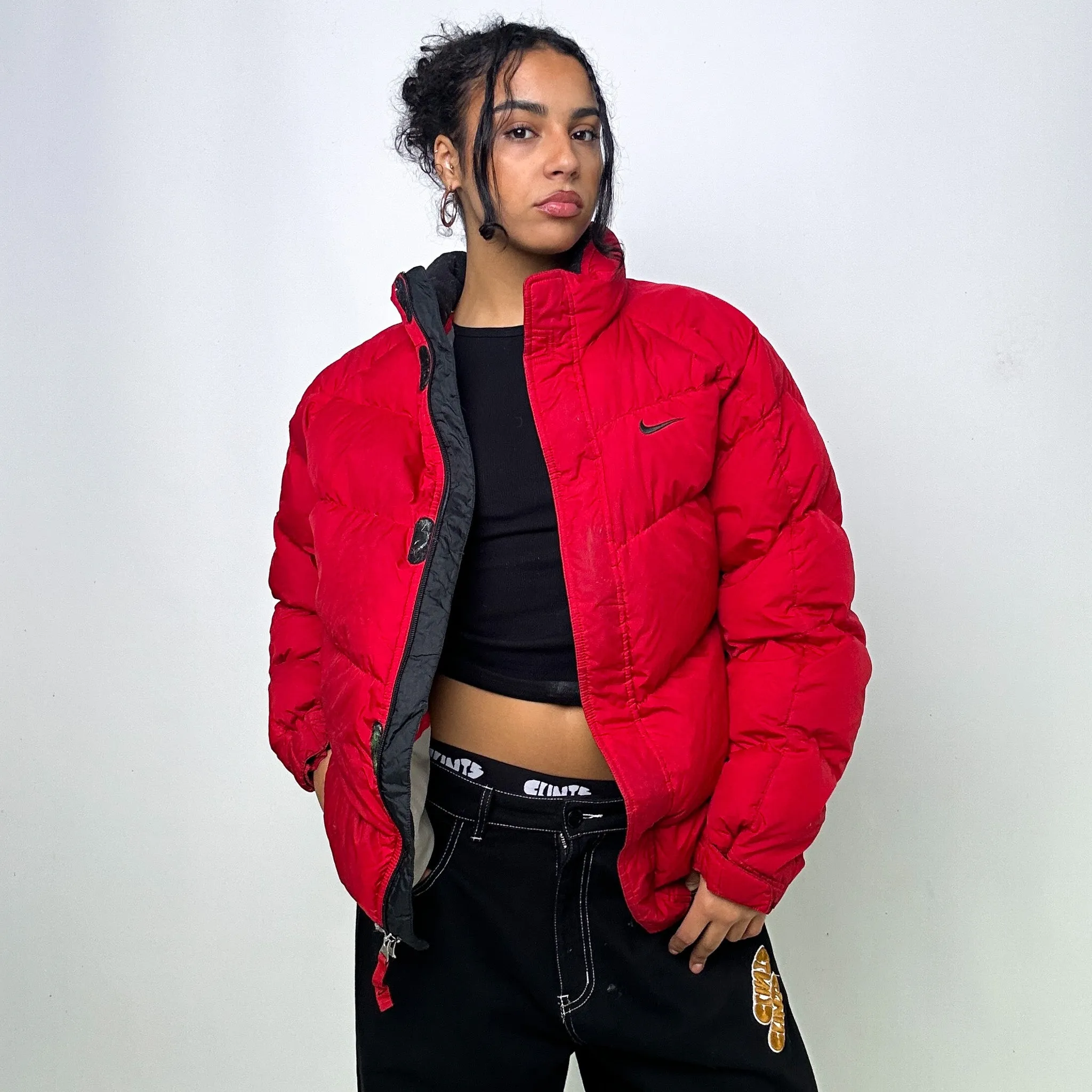 Red y2ks NIKE Puffer Jacket Coat (L)