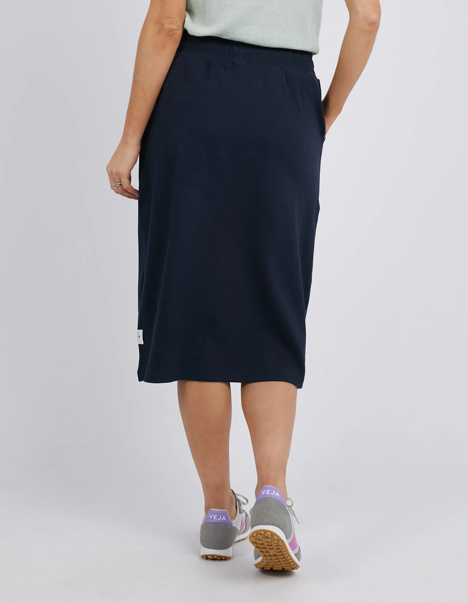 Rib Midi Skirt Dark Sapphire