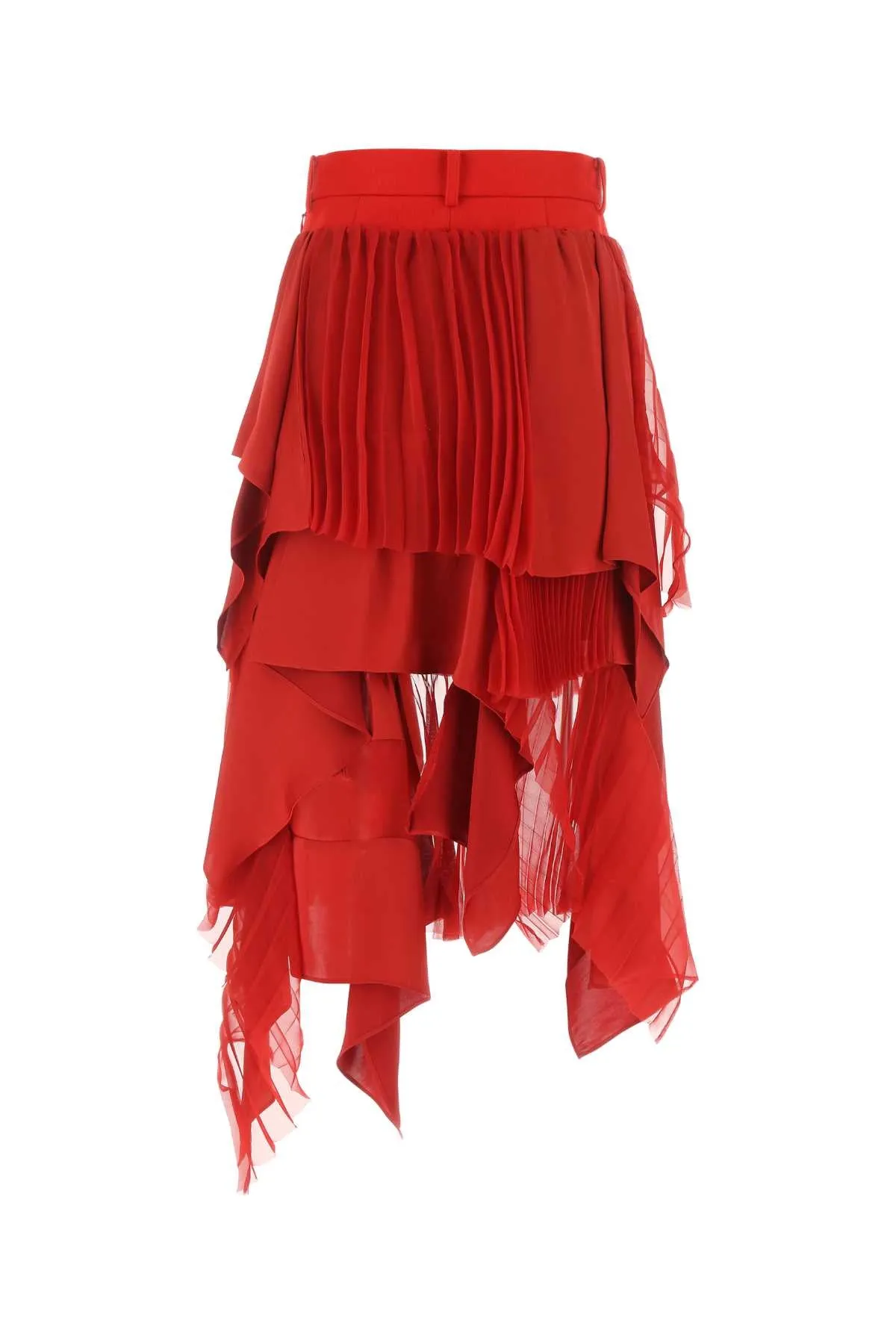 Sacai Red Crepe Skirt