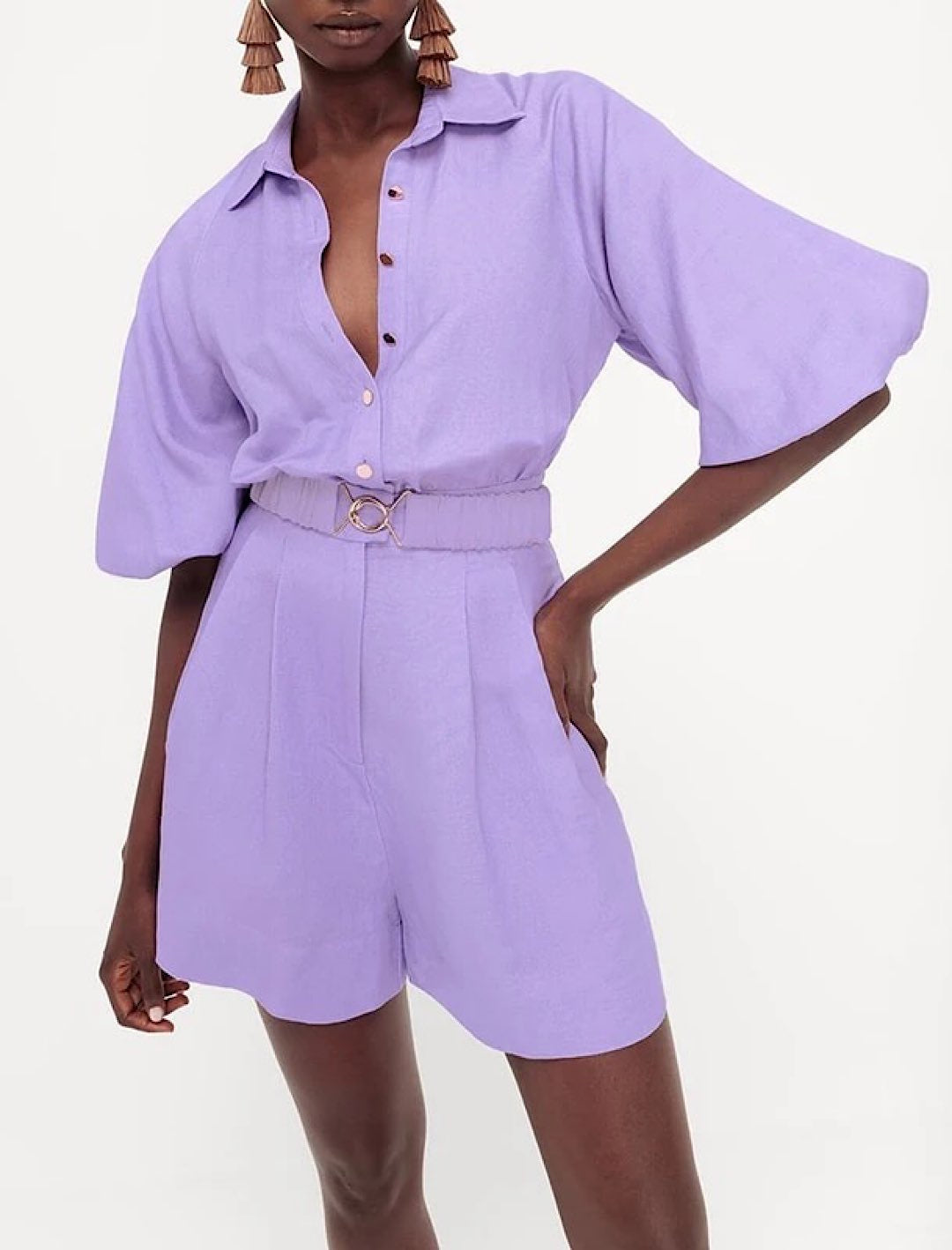 Safari Style Belted Romper