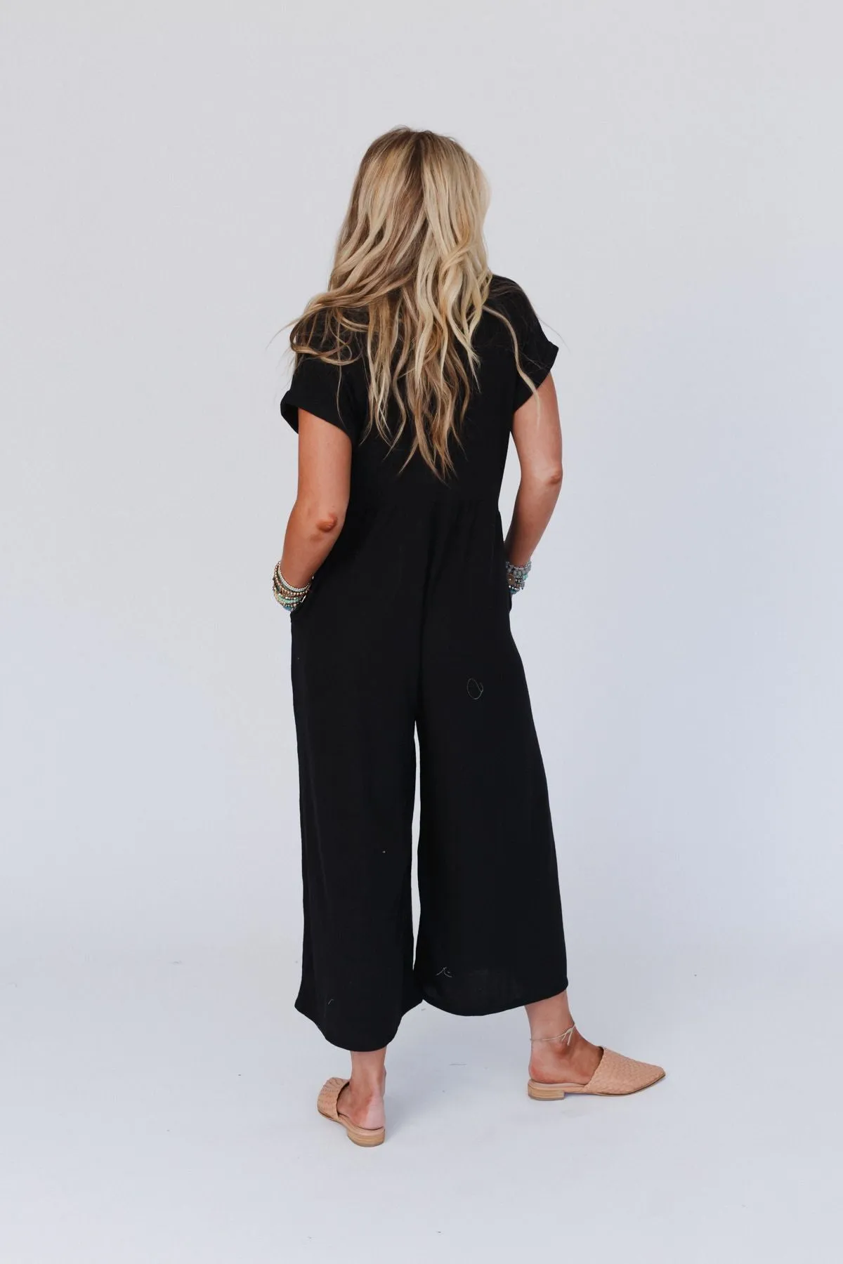 Sage and Wildflowers Jumpsuit - Black