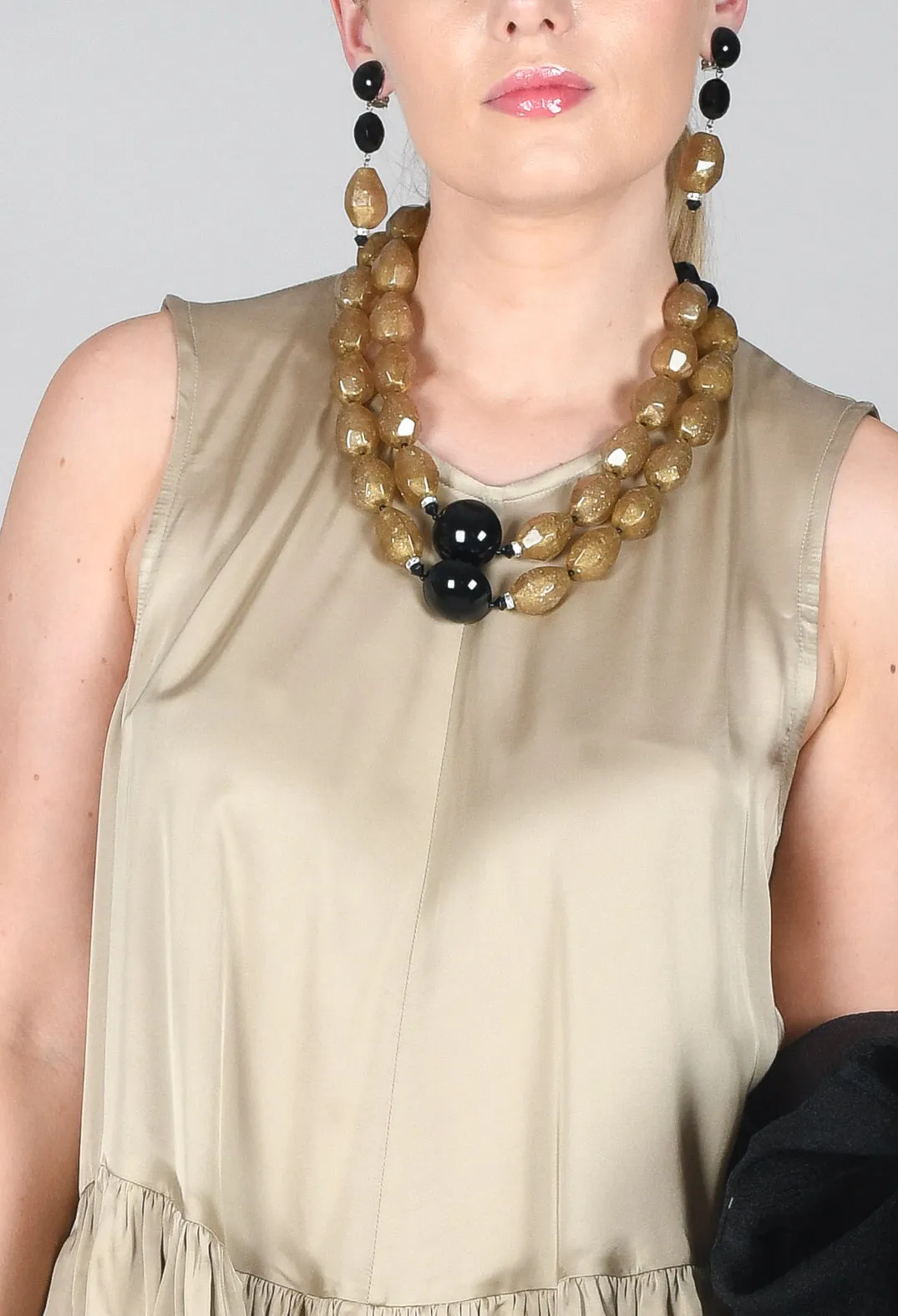 Satin Vest Top in Gold