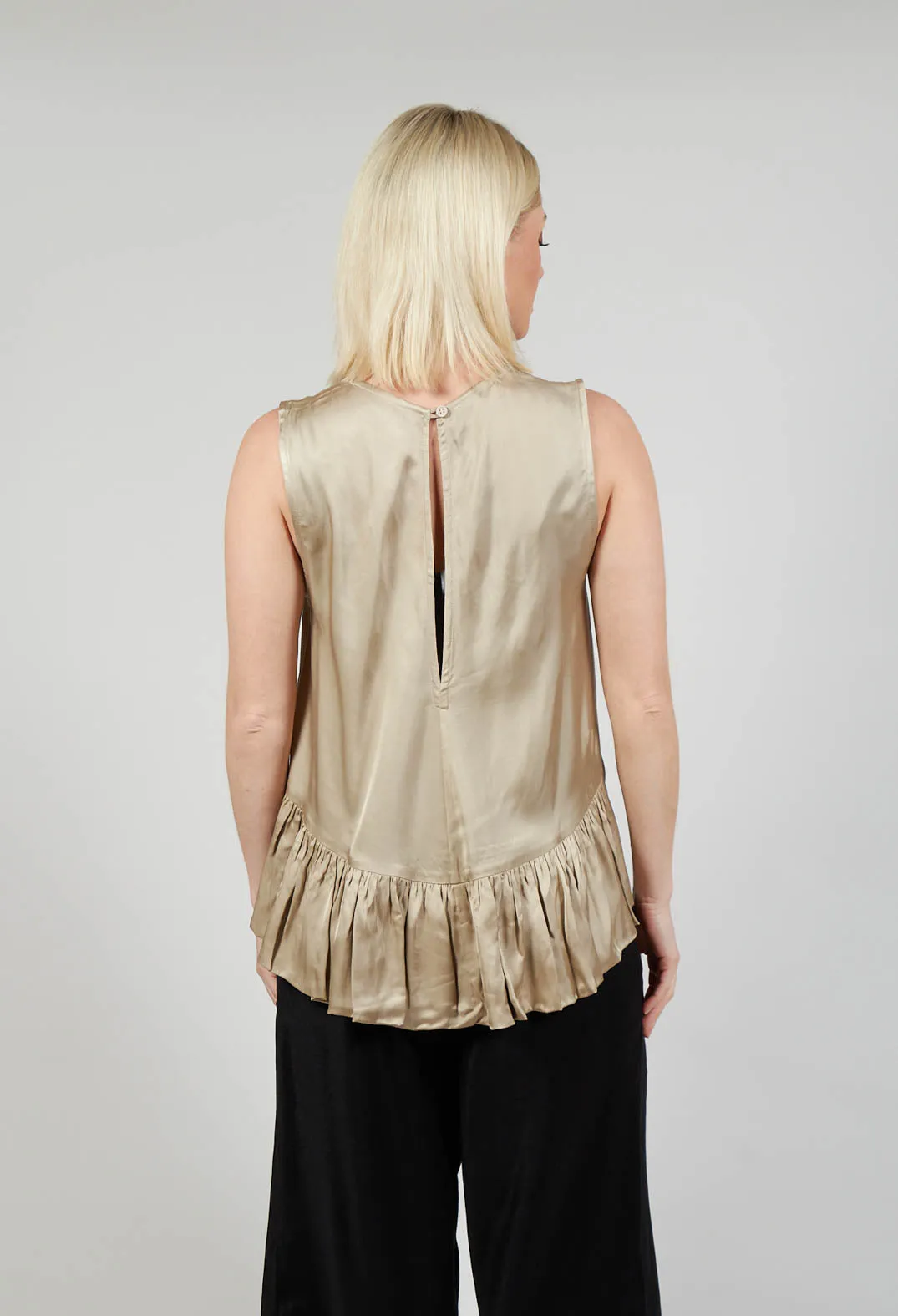 Satin Vest Top in Gold