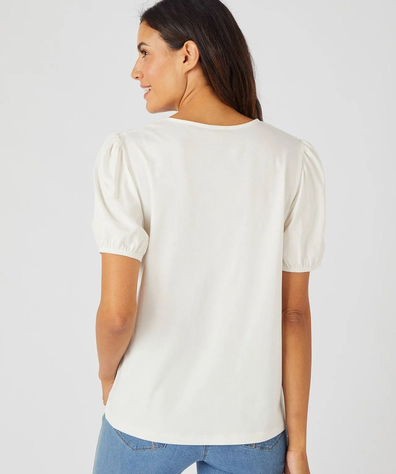 Skin Soft Embroidered Detail T-shirt