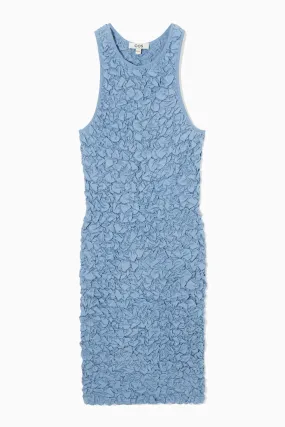 SMOCKED TANK DRESS - Round neck - Sleeveless - LIGHT BLUE - Ladies | H&M GB