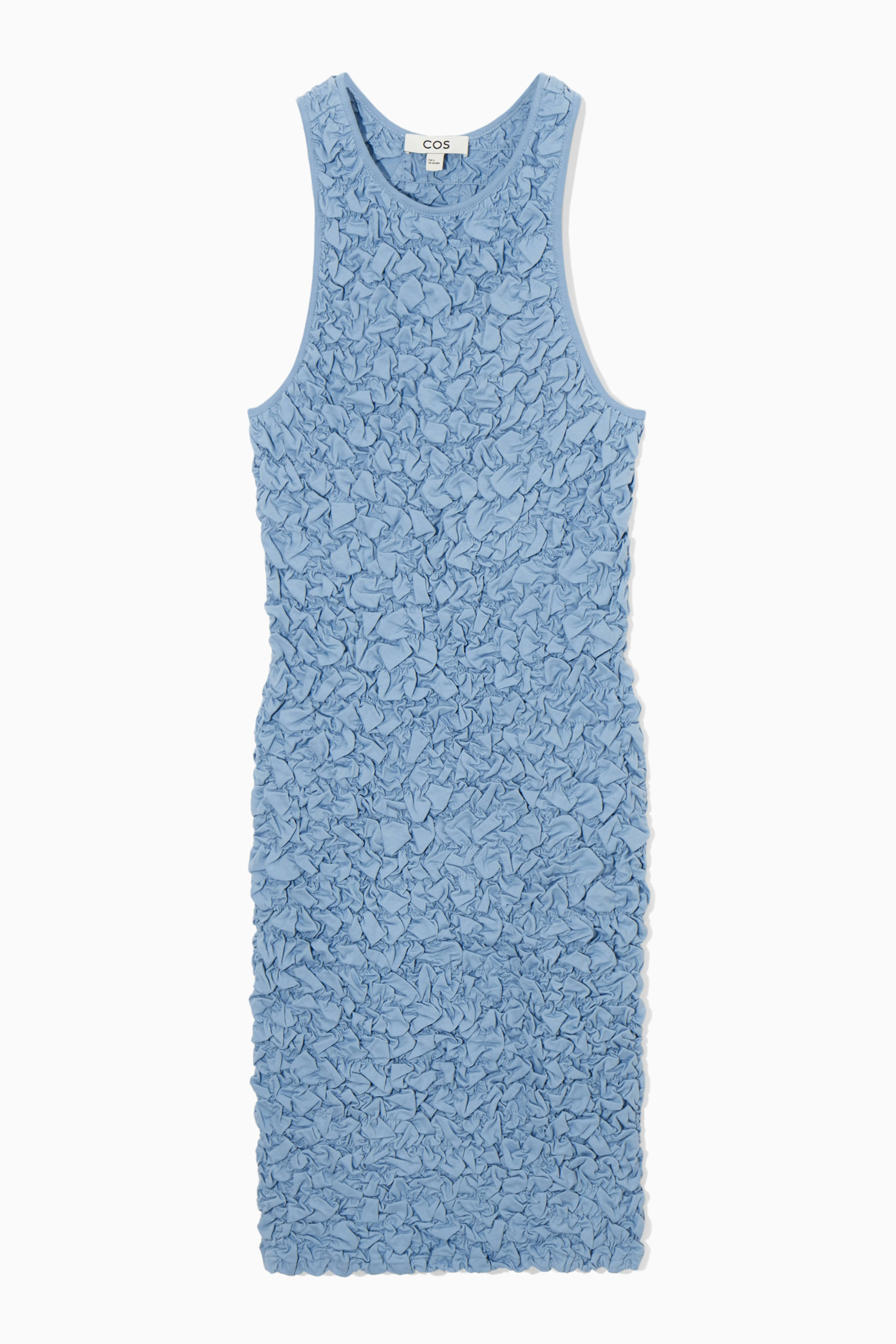 SMOCKED TANK DRESS - Round neck - Sleeveless - LIGHT BLUE - Ladies | H&M GB