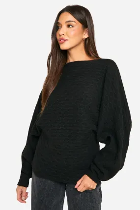 Soft Cable Twist Back Detail Knitted Sweater