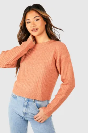 Soft Rib Knit Crop Sweater