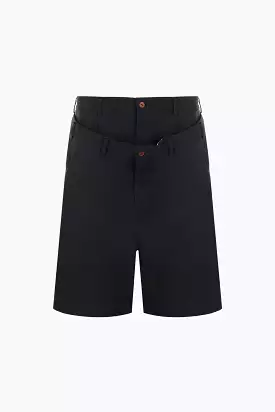 technical twill short pants with double-layer insert