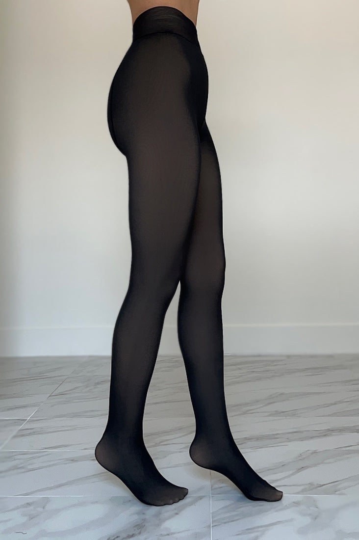 Thermal Fleece Tights  - Black