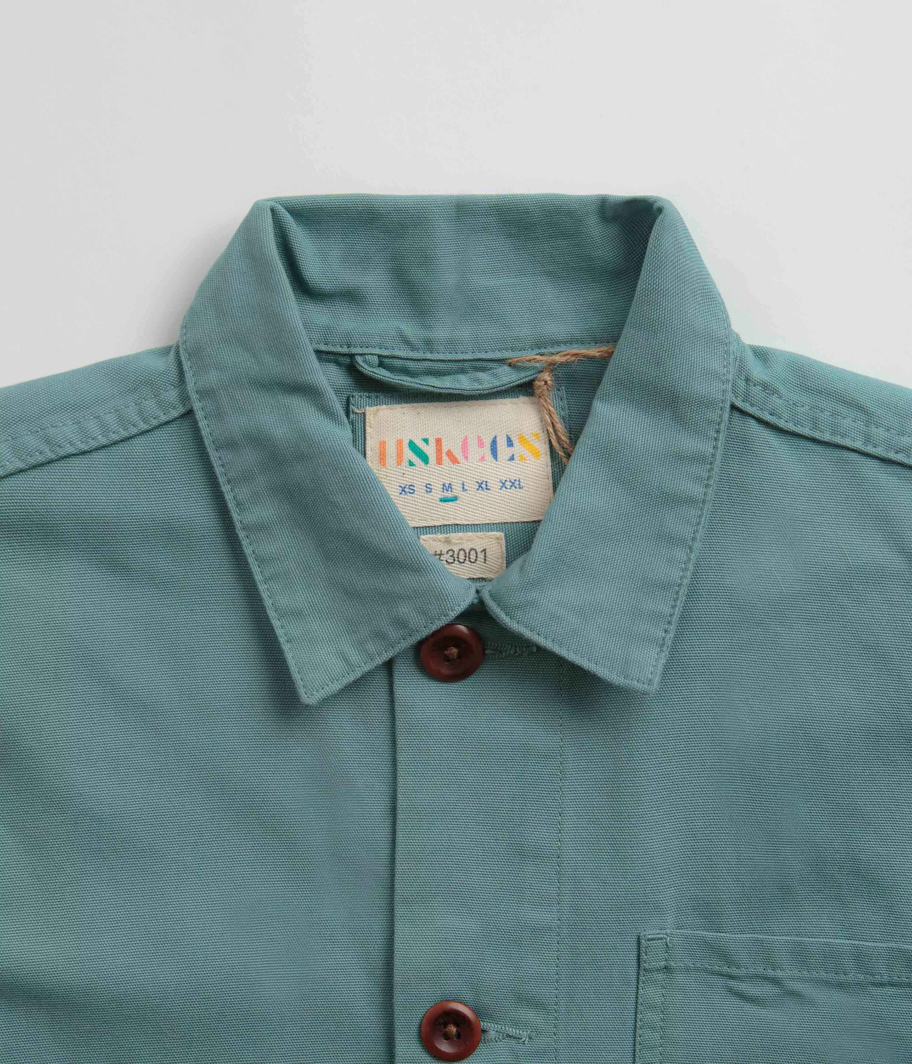 Uskees 3001 Buttoned Overshirt - Eucalyptus