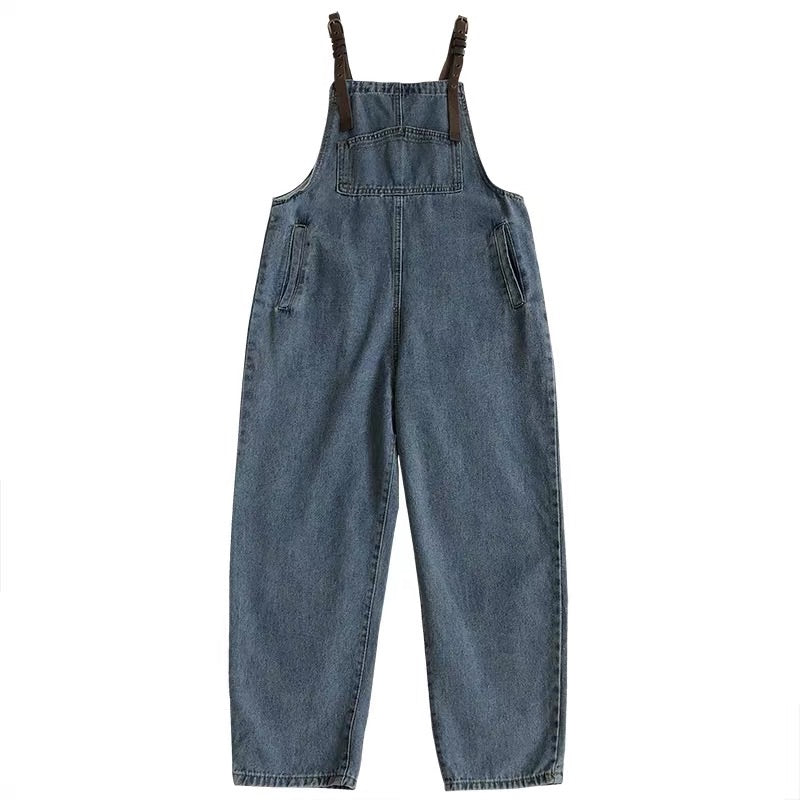 VINTAGE GIRL DENIM SUSPENDERS JEANS