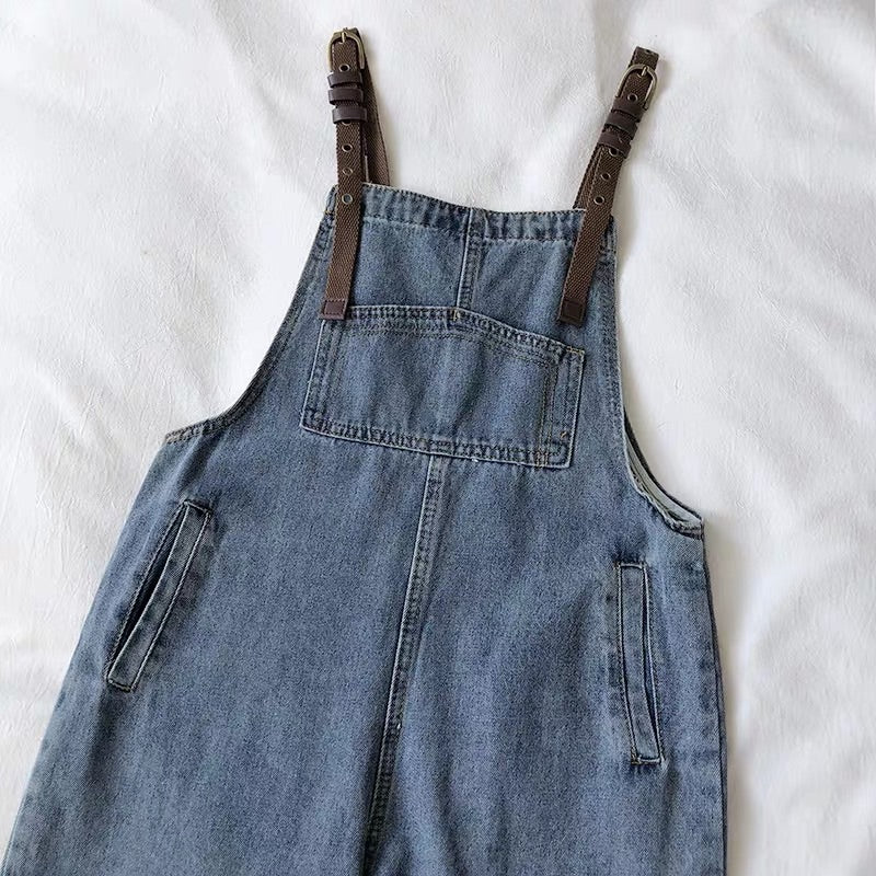 VINTAGE GIRL DENIM SUSPENDERS JEANS