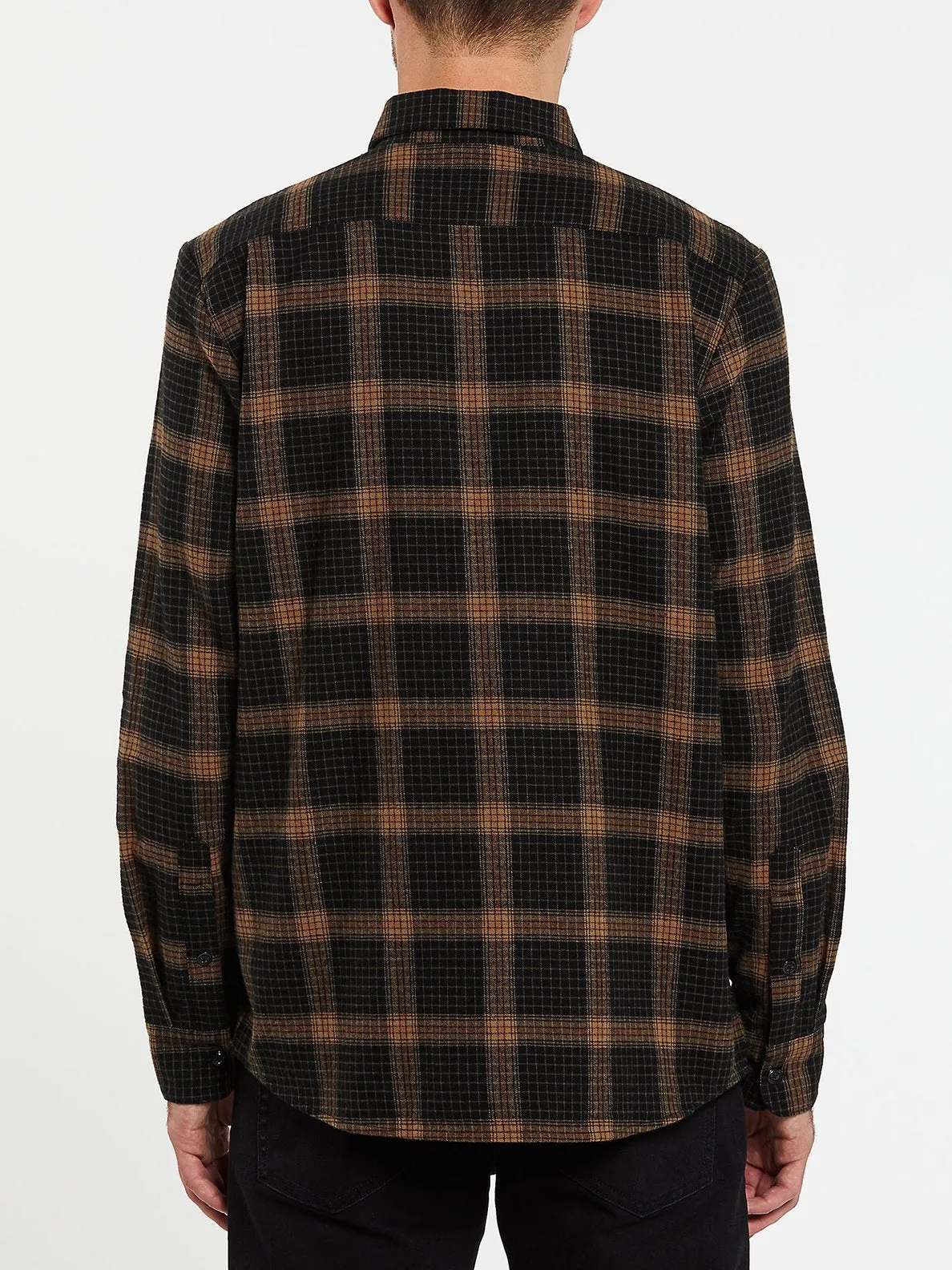 VOLCOM X GIRL L/S FLANNEL - BLACK TAN