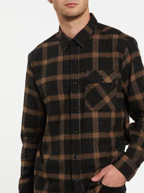 VOLCOM X GIRL L/S FLANNEL - BLACK TAN