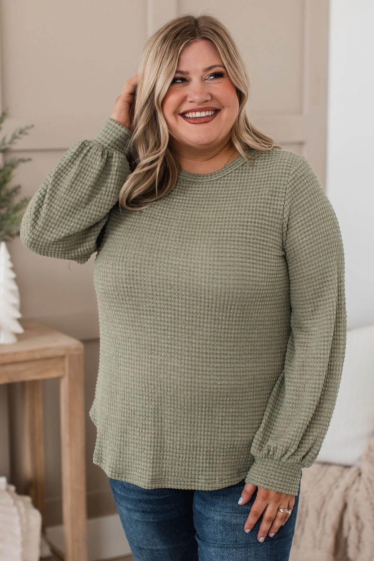 Want To Be Loved Knit Top- Sage