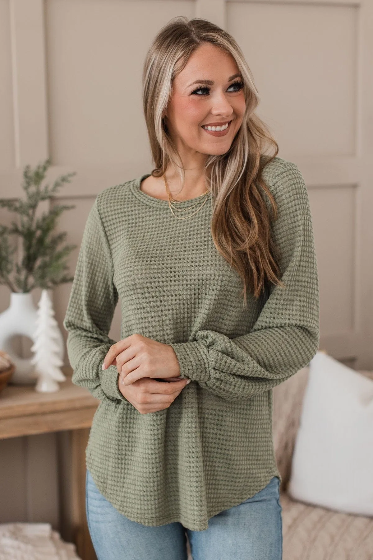 Want To Be Loved Knit Top- Sage