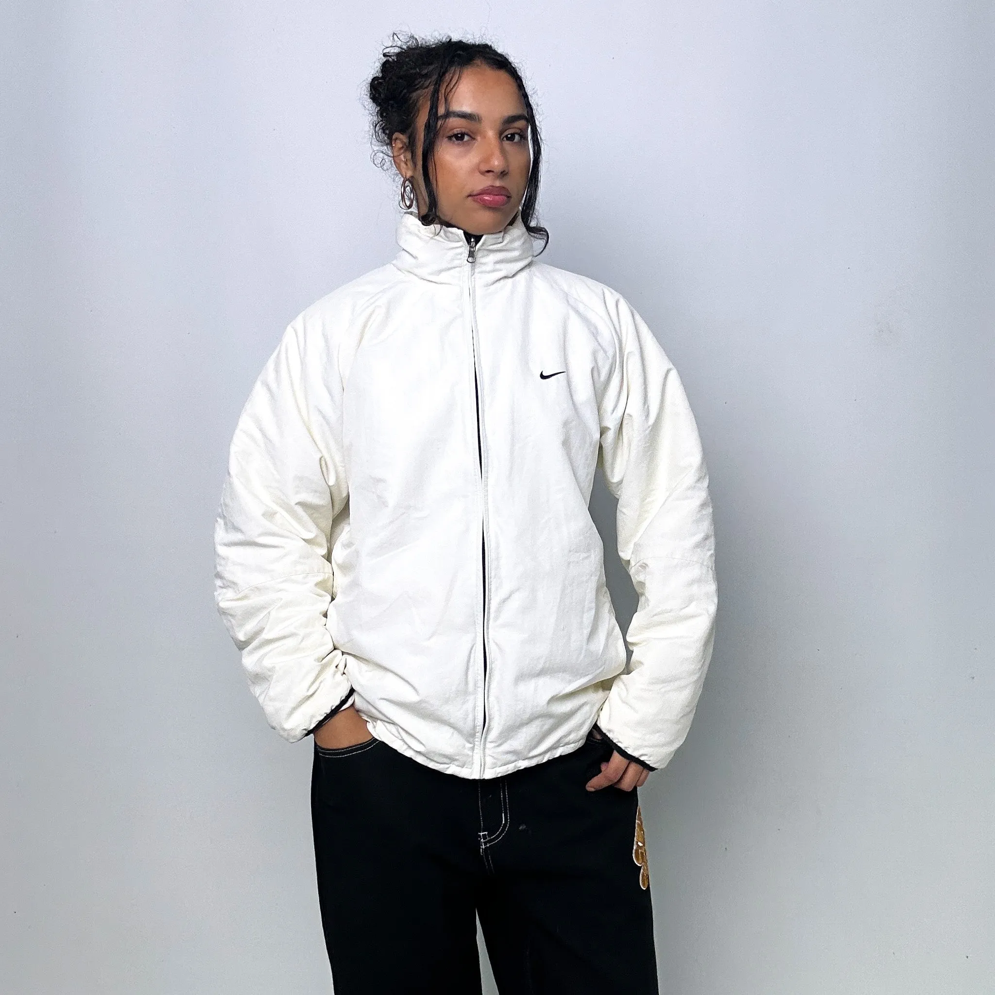 White y2ks NIKE Puffer Jacket Coat (L)