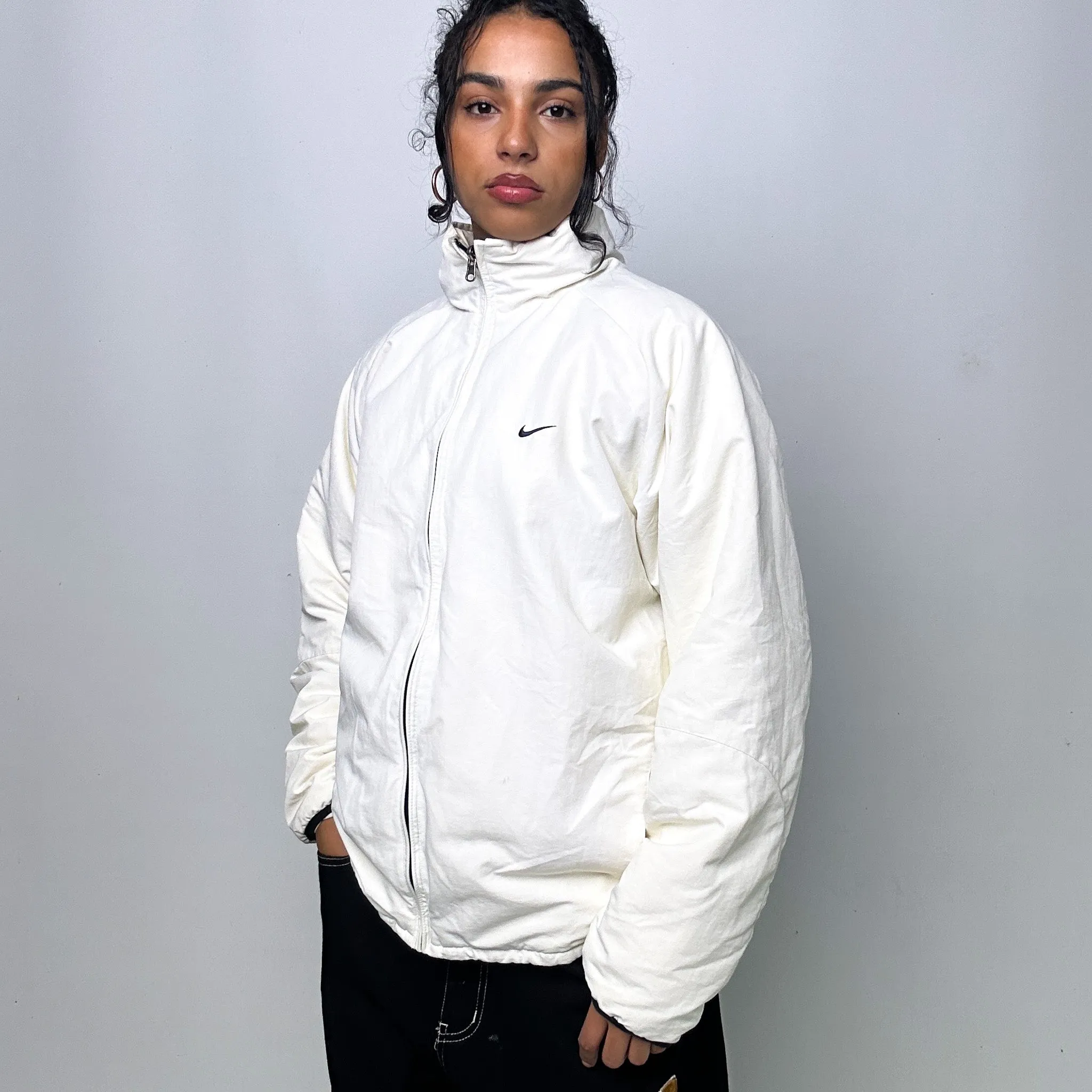 White y2ks NIKE Puffer Jacket Coat (L)