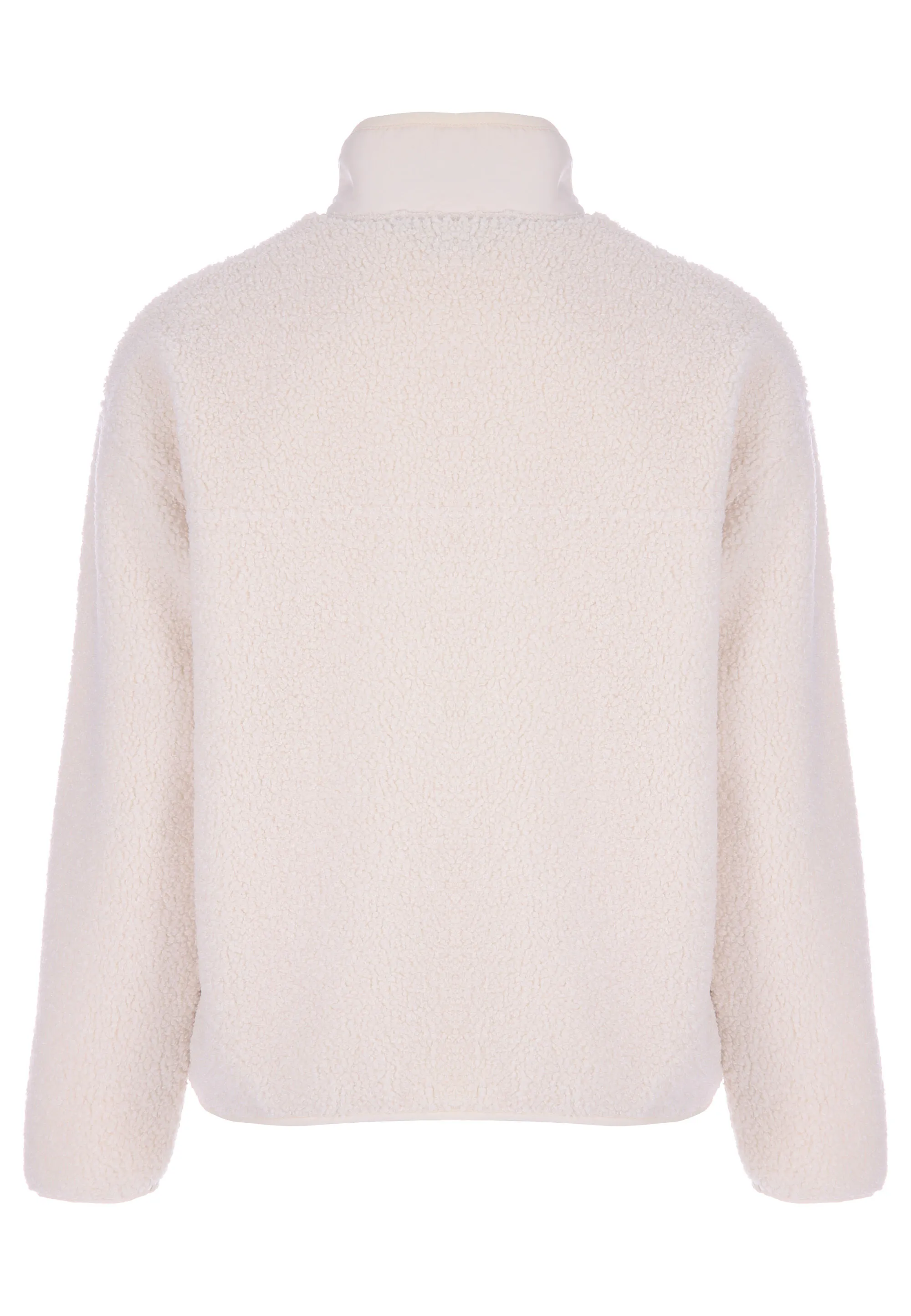 Womens Cream Plain Fleece Borg Jumper